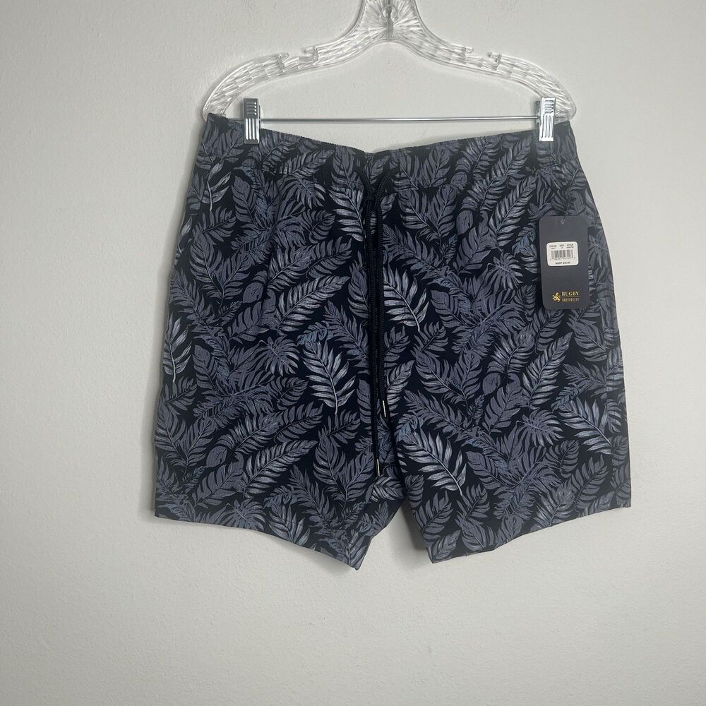 Rugby University Men’s Shorts Chino Stretch Cotton Leaf Print Sz Medium